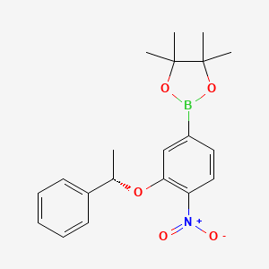 molecular formula C20H24BNO5 B1415872 (S)-4,4,5,5-四甲基-2-[4-硝基-3-(1-苯乙氧基)苯基]-1,3,2-二氧杂硼环 CAS No. 2088241-91-0
