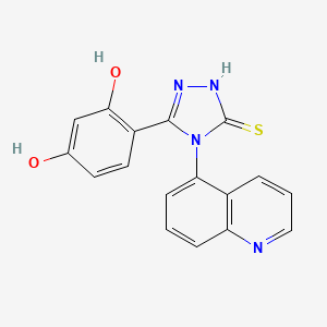 4-[4-(quinolin-5-yl)-5-sulfanyl-4H-1,2,4-triazol-3-yl]benzene-1,3-diol