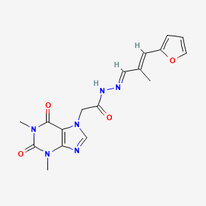 2-(1,3-dimethyl-2,6-dioxo-1,2,3,6-tetrahydro-7H-purin-7-yl)-N'-[(1E,2E)-3-(furan-2-yl)-2-methylprop-2-en-1-ylidene]acetohydrazide