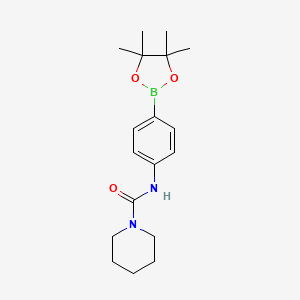 molecular formula C18H27BN2O3 B1415880 N-(4-(4,4,5,5-tetramethyl-1,3,2-dioxaborolan-2-yl)phenyl)piperidine-1-carboxamide CAS No. 874290-96-7