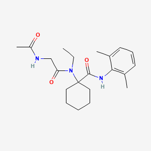 1-[(N-acetylglycyl)(ethyl)amino]-N-(2,6-dimethylphenyl)cyclohexanecarboxamide