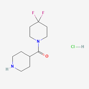 molecular formula C11H19ClF2N2O B1415887 4,4-二氟-1-(哌啶-4-羰基)哌啶盐酸盐 CAS No. 2243506-17-2