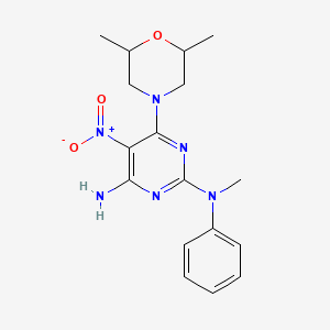 6-(2,6-dimethylmorpholin-4-yl)-N~2~-methyl-5-nitro-N~2~-phenylpyrimidine-2,4-diamine