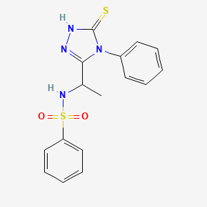 N-[1-(4-phenyl-5-sulfanylidene-1H-1,2,4-triazol-3-yl)ethyl]benzenesulfonamide