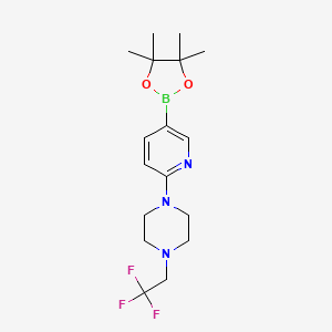 molecular formula C17H25BF3N3O2 B1415903 1-[5-(4,4,5,5-Tetramethyl-[1,3,2]dioxaborolan-2-yl)-pyridin-2-yl]-4-(2,2,2-trifluoroethyl)-piperazine CAS No. 2226484-51-9