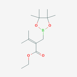 molecular formula C14H25BO4 B14159149 Ethyl 3-methyl-2-[(4,4,5,5-tetramethyl-1,3,2-dioxaborolan-2-yl)methyl]but-2-enoate CAS No. 403805-87-8