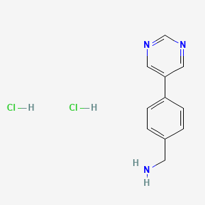 molecular formula C11H13Cl2N3 B1415919 [4-(5-嘧啶基)苯基]甲胺二盐酸盐 CAS No. 2203070-90-8