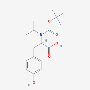 molecular formula C17H25NO5 B1415921 3-(4-羟基苯基)-2-[(2-甲基丙烷-2-基)氧羰基-丙烷-2-氨基]丙酸 CAS No. 1951445-21-8