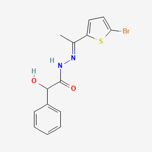 N'-[(1E)-1-(5-bromothiophen-2-yl)ethylidene]-2-hydroxy-2-phenylacetohydrazide