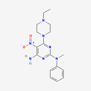 6-(4-ethylpiperazin-1-yl)-2-N-methyl-5-nitro-2-N-phenylpyrimidine-2,4-diamine