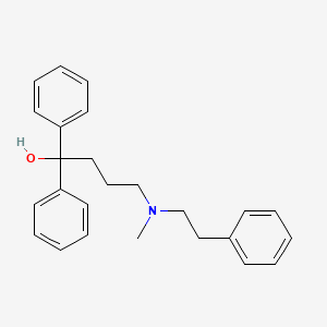 molecular formula C25H29NO B14159247 Benzhydrol, alpha-(3-(methylphenethylamino)propyl)- CAS No. 4082-52-4