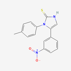 molecular formula C16H13N3O2S B1415934 1-(4-甲基苯基)-5-(3-硝基苯基)-1H-咪唑-2-硫醇 CAS No. 1105189-41-0