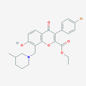 ethyl 3-(4-bromophenyl)-7-hydroxy-8-[(3-methylpiperidin-1-yl)methyl]-4-oxo-4H-chromene-2-carboxylate