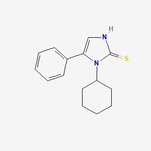 molecular formula C15H18N2S B1415938 1-cyclohexyl-5-phenyl-1,3-dihydro-2H-imidazole-2-thione CAS No. 1094425-65-6