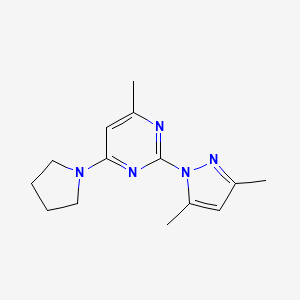 2-(3,5-dimethyl-1H-pyrazol-1-yl)-4-methyl-6-(pyrrolidin-1-yl)pyrimidine