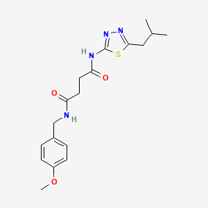 molecular formula C18H24N4O3S B14159417 N-[(4-methoxyphenyl)methyl]-N'-[5-(2-methylpropyl)-1,3,4-thiadiazol-2-yl]butanediamide CAS No. 713088-81-4