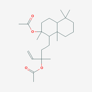 molecular formula C24H40O4 B14159426 1-[3-(Acetyloxy)-3-methylpent-4-en-1-yl]-2,5,5,8a-tetramethyldecahydronaphthalen-2-yl acetate CAS No. 7208-48-2