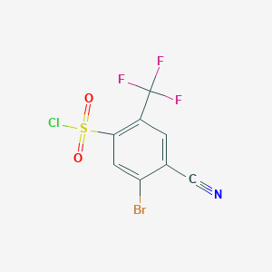 molecular formula C8H2BrClF3NO2S B1415953 5-Bromo-4-cyano-2-(trifluoromethyl)benzenesulfonyl chloride CAS No. 1807213-21-3