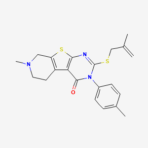 11-methyl-4-(4-methylphenyl)-5-(2-methylprop-2-enylsulfanyl)-8-thia-4,6,11-triazatricyclo[7.4.0.02,7]trideca-1(9),2(7),5-trien-3-one