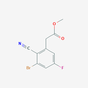 molecular formula C10H7BrFNO2 B1415957 Methyl 3-bromo-2-cyano-5-fluorophenylacetate CAS No. 1805584-05-7