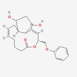 molecular formula C22H28O5 B14159602 16-Phenoxy-17,18,19,20-tetranor-pgf2-alpha 1,15-lactone CAS No. 62411-17-0