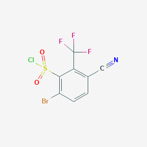 molecular formula C8H2BrClF3NO2S B1415963 6-Bromo-3-cyano-2-(trifluoromethyl)benzenesulfonyl chloride CAS No. 1805100-97-3