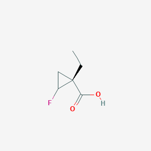 molecular formula C6H9FO2 B1415972 (1R)-1-Ethyl-2-fluorocyclopropane-1-carboxylic acid CAS No. 1706430-77-4