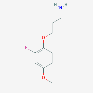 molecular formula C10H14FNO2 B1415981 3-(2-氟-4-甲氧基苯氧基)丙-1-胺 CAS No. 2228675-60-1