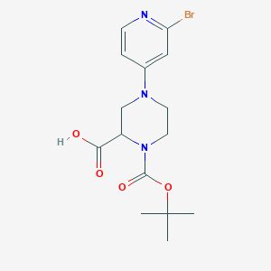 molecular formula C15H20BrN3O4 B1415991 4-(2-Bromopyridin-4-yl)-1-[(2-methylpropan-2-yl)oxycarbonyl]piperazine-2-carboxylic acid CAS No. 1786735-82-7