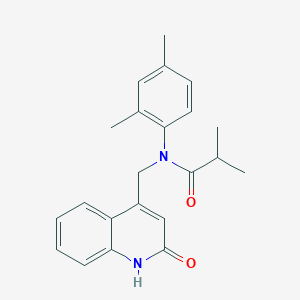 N-(2,4-dimethylphenyl)-2-methyl-N-[(2-oxo-1H-quinolin-4-yl)methyl]propanamide