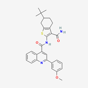 N-(6-tert-butyl-3-carbamoyl-4,5,6,7-tetrahydro-1-benzothiophen-2-yl)-2-(3-methoxyphenyl)quinoline-4-carboxamide