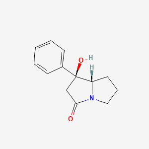 3H-Pyrrolizin-3-one, hexahydro-1-hydroxy-1-phenyl-, trans-