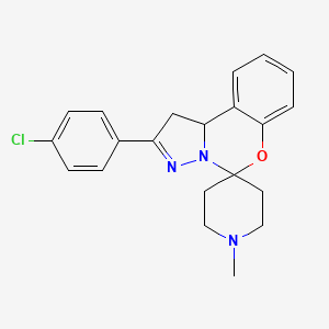 molecular formula C21H22ClN3O B14160097 2'-(4-Chlorophenyl)-1-methyl-1',10b'-dihydrospiro[piperidine-4,5'-pyrazolo[1,5-c][1,3]benzoxazine] CAS No. 375357-51-0