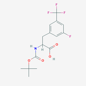 molecular formula C15H17F4NO4 B1416011 2-{[(tert-Butoxy)carbonyl]amino}-3-[3-fluoro-5-(trifluoromethyl)phenyl]propanoic acid CAS No. 1259958-91-2