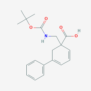 molecular formula C19H23NO4 B1416018 3-{[(Tert-butoxycarbonyl)amino]methyl}[1,1-biphenyl]-3-carboxylic acid CAS No. 927801-66-9