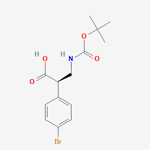 molecular formula C14H18BrNO4 B1416019 (R)-3-叔丁氧羰基氨基-2-(4-溴苯基)-丙酸 CAS No. 1442114-33-1