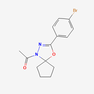 1-[3-(4-Bromophenyl)-4-oxa-1,2-diazaspiro[4.4]non-2-en-1-yl]ethanone