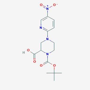 molecular formula C15H20N4O6 B1416021 1-[(2-Methylpropan-2-yl)oxycarbonyl]-4-(5-nitropyridin-2-yl)piperazine-2-carboxylic acid CAS No. 1787002-20-3