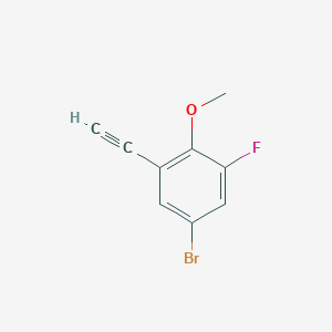 molecular formula C9H6BrFO B1416036 5-Bromo-1-ethynyl-3-fluoro-2-methoxybenzene CAS No. 2228199-40-2