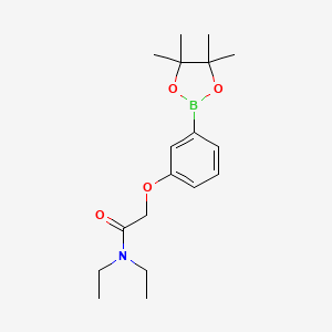 molecular formula C18H28BNO4 B1416040 N,N-diethyl-2-(3-(4,4,5,5-tetramethyl-1,3,2-dioxaborolan-2-yl)phenoxy)acetamide CAS No. 2057448-57-2