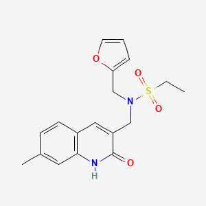 N-(furan-2-ylmethyl)-N-[(7-methyl-2-oxo-1,2-dihydroquinolin-3-yl)methyl]ethanesulfonamide