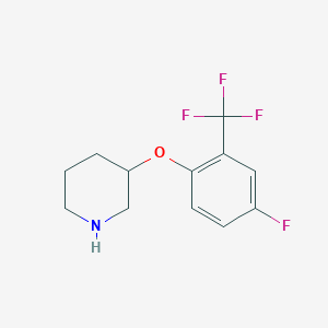 molecular formula C12H13F4NO B1416049 3-[4-氟-2-(三氟甲基)苯氧基]哌啶 CAS No. 2228295-04-1