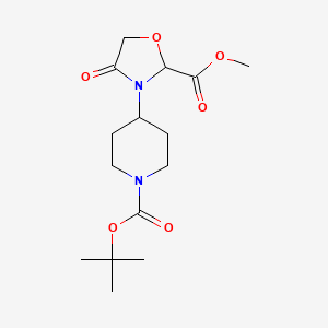 molecular formula C15H24N2O6 B1416052 Methyl 3-[1-[(2-methylpropan-2-yl)oxycarbonyl]piperidin-4-yl]-4-oxo-1,3-oxazolidine-2-carboxylate CAS No. 1706445-83-1