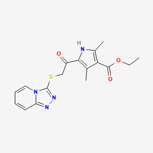 ethyl 2,4-dimethyl-5-[([1,2,4]triazolo[4,3-a]pyridin-3-ylsulfanyl)acetyl]-1H-pyrrole-3-carboxylate