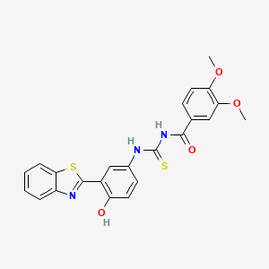 N-{[3-(1,3-Benzothiazol-2(3H)-ylidene)-4-oxocyclohexa-1,5-dien-1-yl]carbamothioyl}-3,4-dimethoxybenzamide