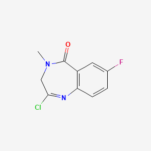 5H-1,4-Benzodiazepin-5-one, 2-chloro-7-fluoro-3,4-dihydro-4-methyl-