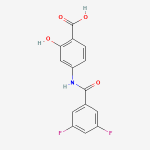 molecular formula C14H9F2NO4 B1416091 4-(3,5-Difluorobenzamido)-2-hydroxybenzoic acid CAS No. 1019114-54-5