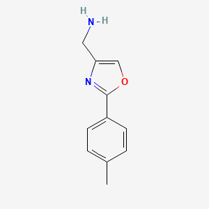 molecular formula C11H12N2O B1416092 (2-(对甲苯基)噁唑-4-基)甲胺 CAS No. 802618-33-3