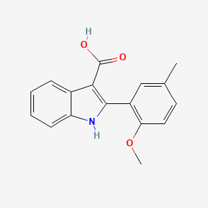 molecular formula C17H15NO3 B1416093 2-(2-甲氧基-5-甲基苯基)-1H-吲哚-3-羧酸 CAS No. 1082289-73-3