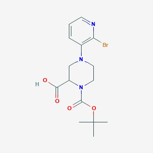 molecular formula C15H20BrN3O4 B1416094 (S)-4-(2-Bromopyridin-3-yl)-1-(tert-butoxycarbonyl)-piperazine-2-carboxylic acid CAS No. 1786517-17-6